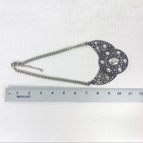Silver Plated Statement Necklace - Picture 4 of 5